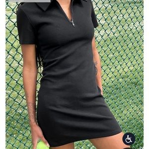 OAK AND FORT TENNIS DRESS BLACK XS